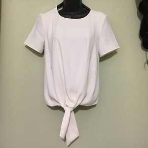 Ann Taylor Tie Front Dressy Ivory Top, Small